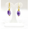 Boucles Améthyste Facettée Plaquée Or 2 cm