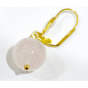 Boucles Quartz Rose Perles Rondes 11mm Plaqué or