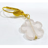 Boucles Quartz Rose Fleur Plaqué or