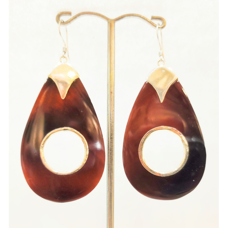 Boucles Corne Argent 925 1