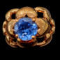 Bague Topaze bleue argent 925 plaqué or Taille 51