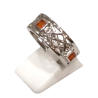 Bague Cornaline Carrée Facettée Argent 925 Ciselé Taille 56