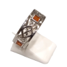 Bague Cornaline Carrée Facettée Argent 925 Ciselé Taille 56
