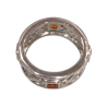 Bague Cornaline Carrée Facettée Argent 925 Ciselé Taille 56