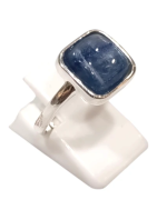 Bague Cyanite Carré Argent 925 Taille Réglable