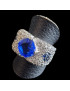 Bague Topaze bleue London & Zirconium Argent 925 Taille 56