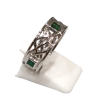 Bague Émeraude Carrée Facettée Argent 925 Ciselé Taille 58