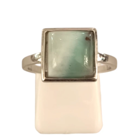 Bague Larimar Carrée Argent 925 Taille 62
