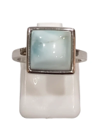 Bague Larimar Carrée Argent 925 Taille 53