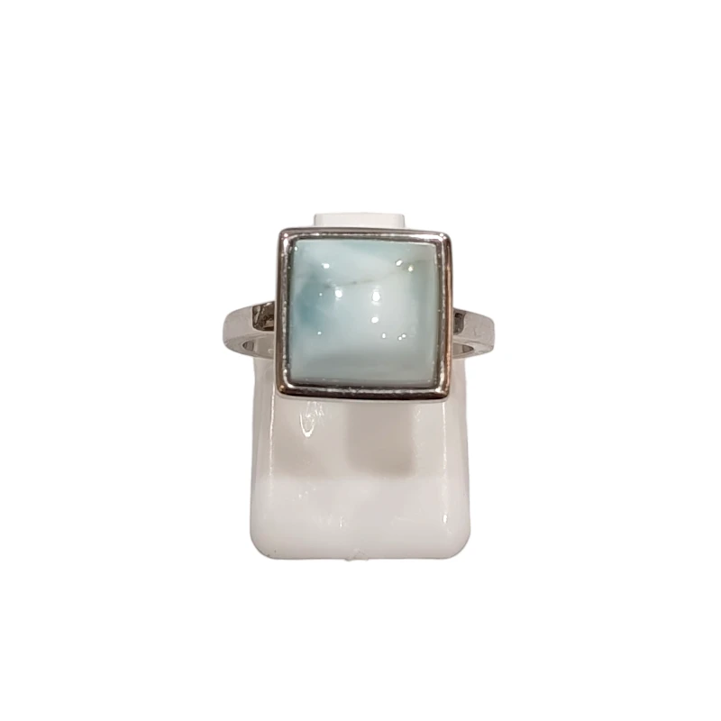 Bague Larimar Carrée Argent 925 Taille 53