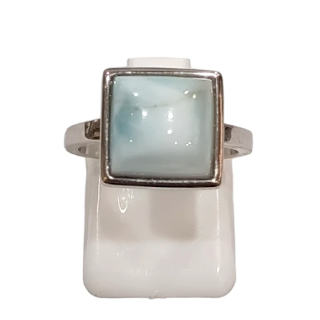 Bague Larimar Carrée Argent 925 Taille 53