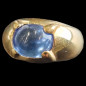 Bague Topaze bleue London argent 925 plaqué or Taille 52