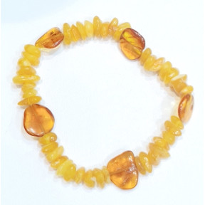Bracelet Ambre Jaune Baroque et Roulée