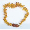 Bracelet Ambre Baltique Light Cognac Baroque avec Fermoir Sécurisé
