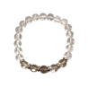 Bracelet Cristal de Roche et Quartz Fumé avec Insert Acier Inox Pierres Rondes 8mm