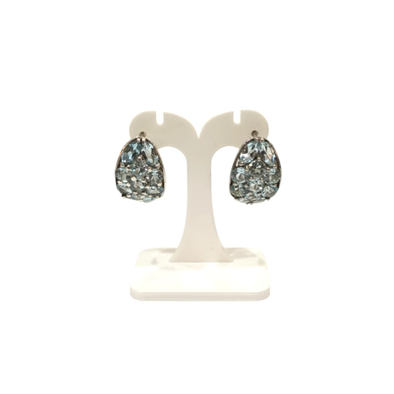 Boucles Topaze Bleue Argent 925