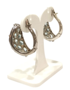 Boucles Topaze Bleue Argent 925