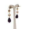 Boucles Améthyste Perle et Citrine Argent 925 Plaqué Or