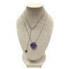 Pendentif Améthyste Fleur avec Chaîne Argent 925