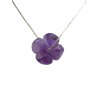 Pendentif Améthyste Fleur avec Chaîne Argent 925