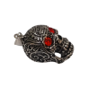 Pendentif Swarovski Rouge Tête de Mort Acier Inox Ciselé