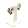 Boucles Swarovski et Bakélite Noir et Argenté Acier Inox