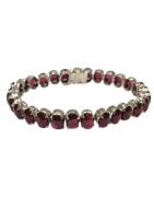 Bracelet Grenat Rouge Ovale Argent 925