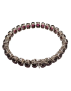 Bracelet Grenat Rouge Ovale Argent 925