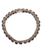 Bracelet Grenat Rouge Ovale Argent 925