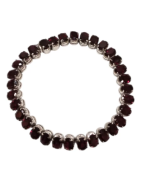 Bracelet Grenat Facetté Ovale Argent 925