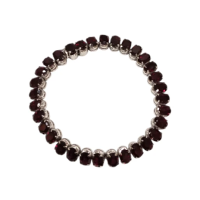 Bracelet Grenat Facetté Ovale Argent 925