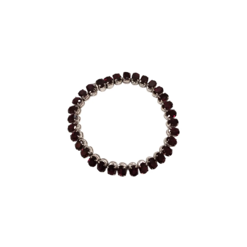 Bracelet Grenat Facetté Ovale Argent 925
