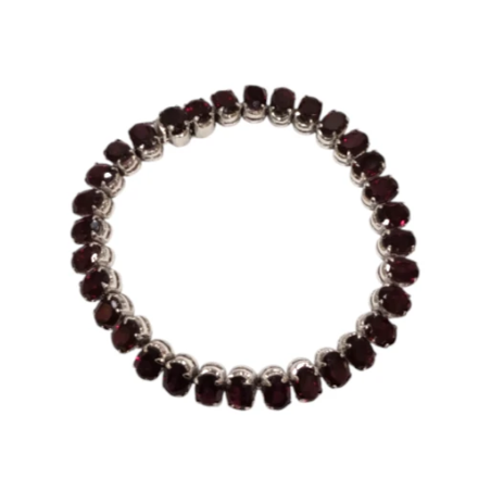 Bracelet Grenat Facetté Ovale Argent 925