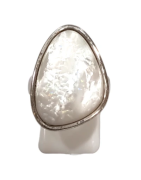 Bague Nacre  Blanche Argent 925 Taille 54