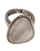 Bague Nacre  Blanche Argent 925 Taille 54