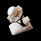 Bague Perle d'au douce & Zirconium Fleur Métal rhodié (s)