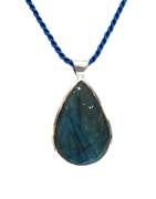 Pendentif Labradorite Goutte avec Cordon Argent 925