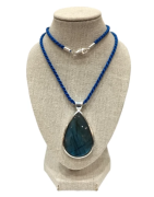Pendentif Labradorite Goutte avec Cordon Argent 925