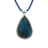 Pendentif Labradorite Goutte avec Cordon Argent 925