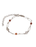 Bracelet Grenat Orange Facetté et Arbre de Vie Argent 925