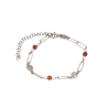 Bracelet Grenat Orange Facetté et Arbre de Vie Argent 925