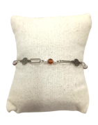 Bracelet Grenat Orange Facetté et Arbre de Vie Argent 925