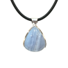 Pendentif Calcédoine Goutte avec Cordon Caoutchouc Argent 925