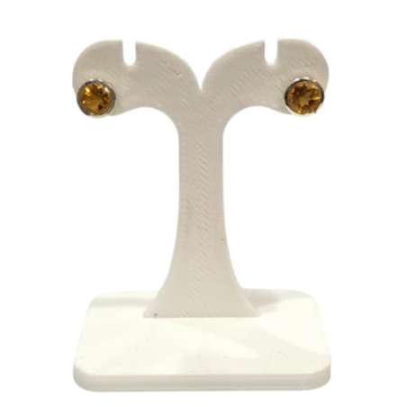 Boucles Citrine Ronde Facettée Argent 925
