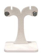 Boucles Aigue Marine Ronde Facettée Argent 925