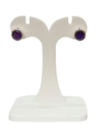 Boucles Améthyste Ronde Facettée Argent 925
