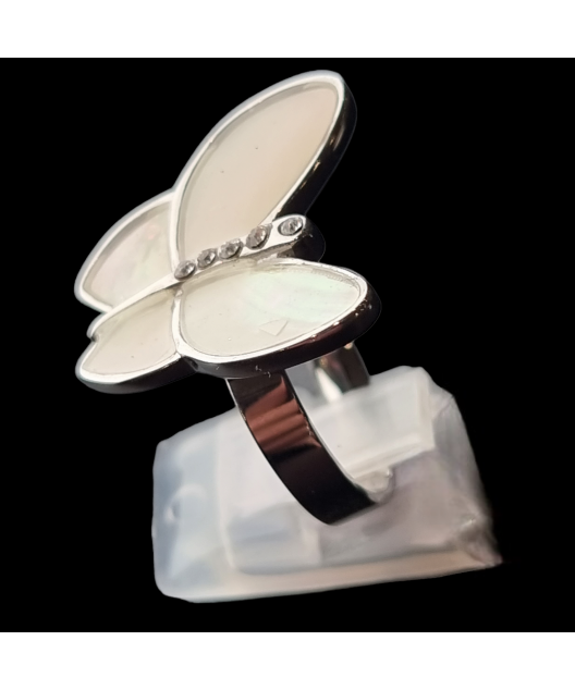 Bague Nacre Papillon Acier inox Taille 59