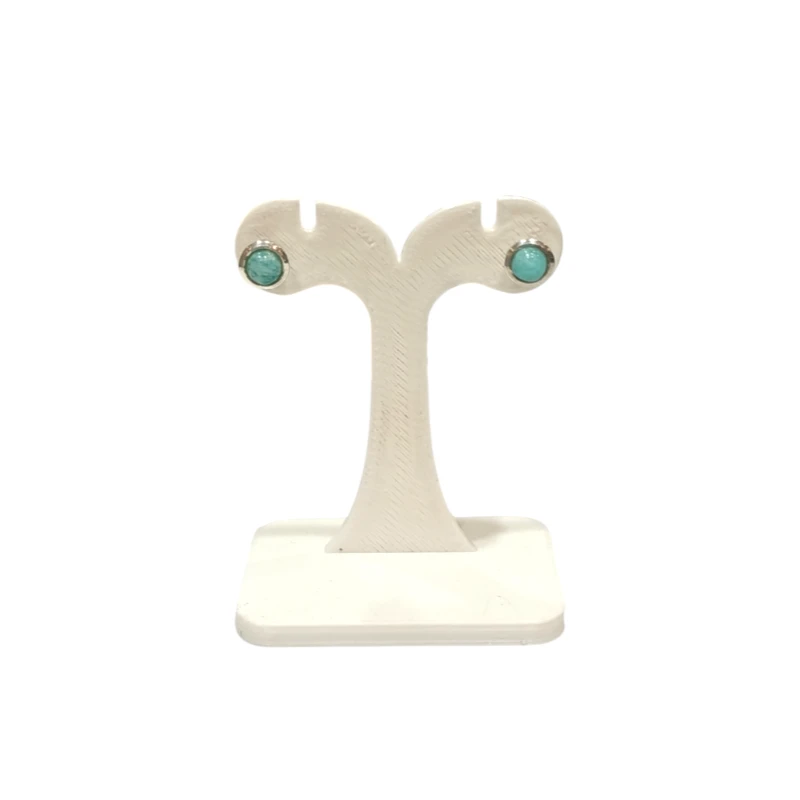 Boucles Amazonite Ronde Argent 925