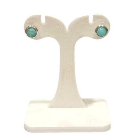 Boucles Amazonite Ronde Argent 925