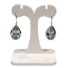 Boucles Aigue Marine Goutte Facettée Argent 925